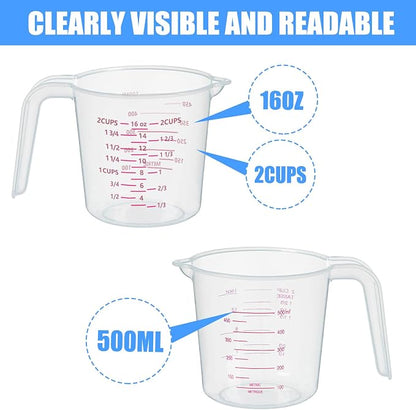 DTDNZKN 3 Pack Measuring Cup Set, Includes 250Ml, 500Ml and 1000Ml Plastic - Image 2
