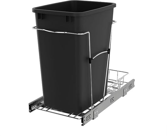 Rev-A-Shelf RV-12KD-18C S 35-Quart Chrome Wire Bottom Mount Pullout Kitchen by Rev-A-Shelf