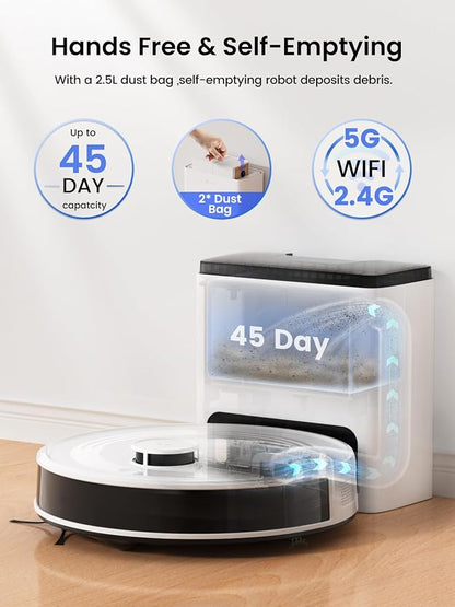 Lefant LiDAR Robot Vacuum and Mop, 45-Day Self-Emptying, 6000Pa Powerful Suction - Image 5