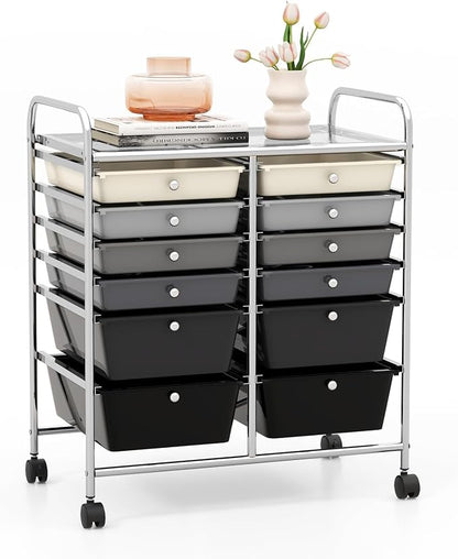GOFLAME 12-Drawer Rolling Storage Cart, Mobile Utility Cart by GOFLAME