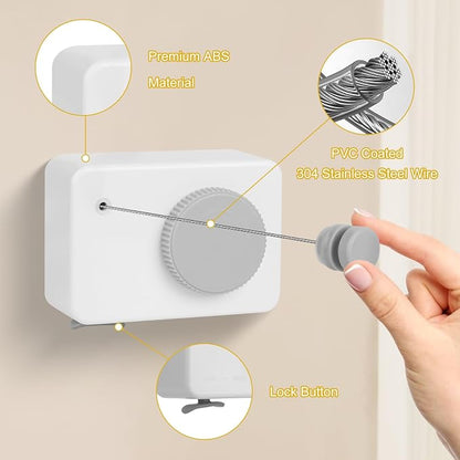 Retractable Clothesline Indoor/Outdoor, Anti-Sag - Image 5