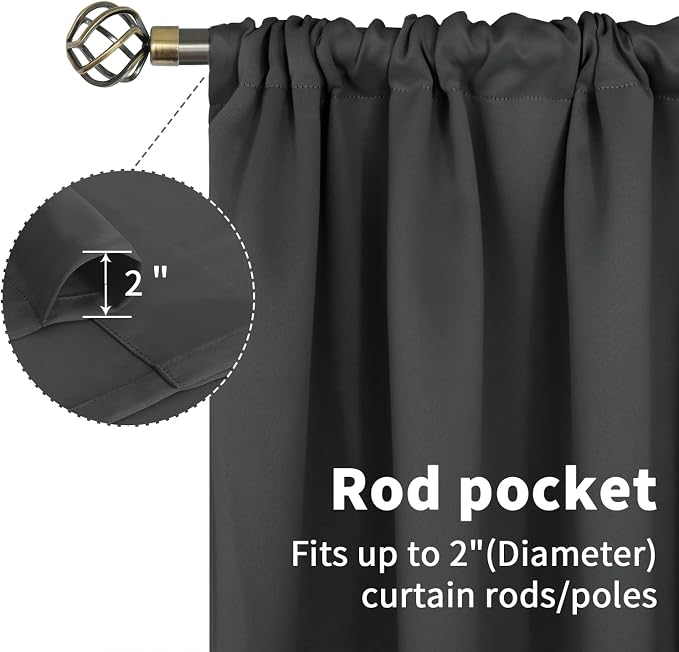 BGment Blackout Curtains for Bedroom 54 Inches Long - Image 4