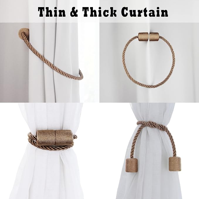 2 Pack Strong Magnetic Curtain Tiebacks Outdoor Elegant Decorative Tie Backs - Image 5