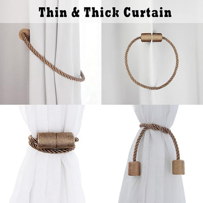 2 Pack Strong Magnetic Curtain Tiebacks Outdoor Elegant Decorative Tie Backs - Image 5