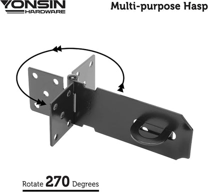 4" Door Padlock Safety Hasp Latch 2 Pcs, Door Hasp Clasp Lock Gate Shed Hasp - Image 2