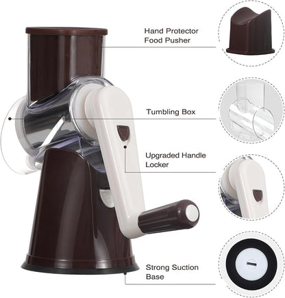Cambom Rotary Cheese Grater Hand Crank Cheese Shredder - Image 5