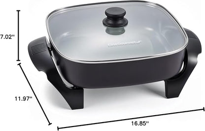 Elite Gourmet 12" x 12" x 3" Ceralast™ PFAS Free Ceramic Electric Skillet - Image 8