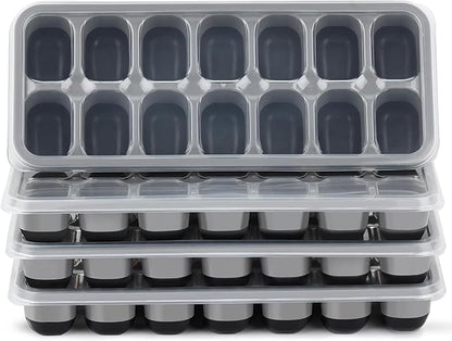 Ice Cube Tray 4 Pack, Easy-Release & Flexible 56 pcs Silicone Ice Cube Trays by Jrisbo