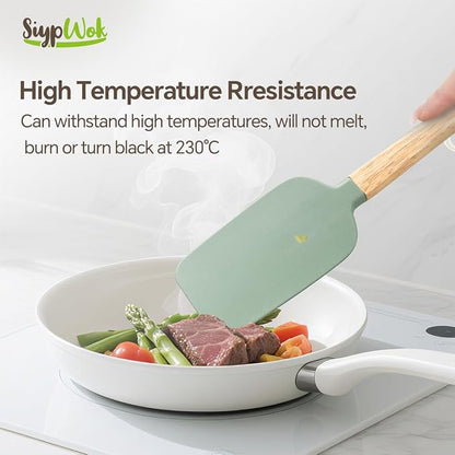 Silicone Spatula Set, Food Grade Rubber Spatula-4 Piece Nonstick Rubber Spatulas - Image 3