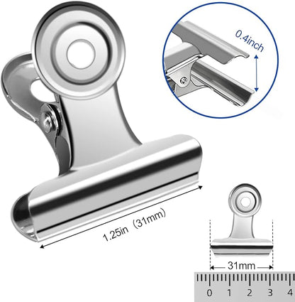 30 Pack Small Bull Clips 1.22 Inch Mini Metal Hinge Clips Binder Paper Hinge - Image 2