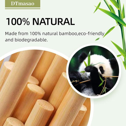 100 PCS Dowel Rods Wood Sticks Wooden Dowel Rods - 3/8 x 17.5 Inch Unfinished Bamboo Sticks - for Crafts and DIYers