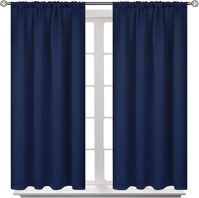 BGment Navy Blue Blackout Curtains 40 Inches Length by BGment