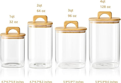 Sweejar 1 qt Glass Food Storage Containers - Image 2