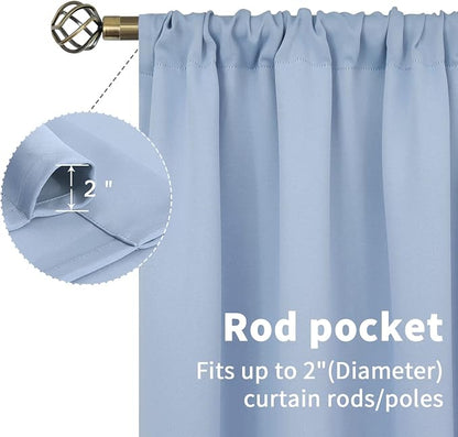BGment Baby Blue Room Darkening Curtains 84 Inch Length - Image 3