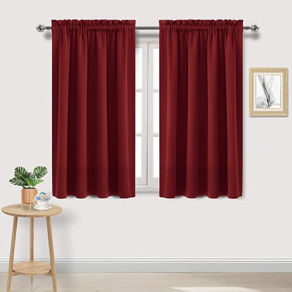 DWCN Christmas Burgundy Room Darkening Blackout Curtains by DWCN