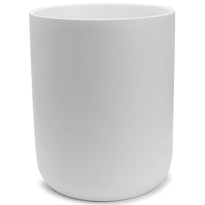 Matte White Round Compact Trash Can Mini, 2 Gallons / 7.5L Garbage Bin by YEWDesign