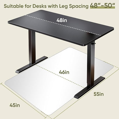 Office Chair Mat for Carpet & Hardwood, Upgraded 45" x 55" Dual Use Tempered - Image 6