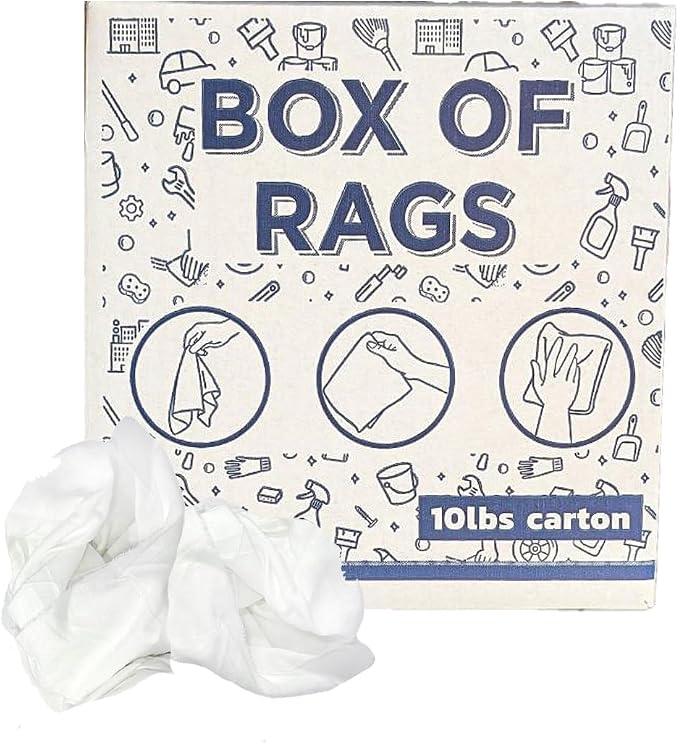 Recycled White Sheeting Cleaning Rags – Lint Free White Cotton Cloths by SupremePlus