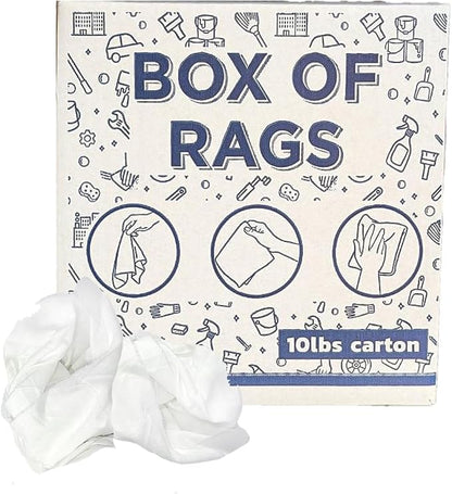 Recycled White Sheeting Cleaning Rags – Lint Free White Cotton Cloths by SupremePlus