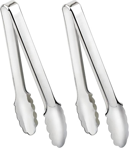 2 Pack Serving Tongs Serving Utensils Salad Tongs Metal Buffet Tongs Non-slip & by IAXSEE