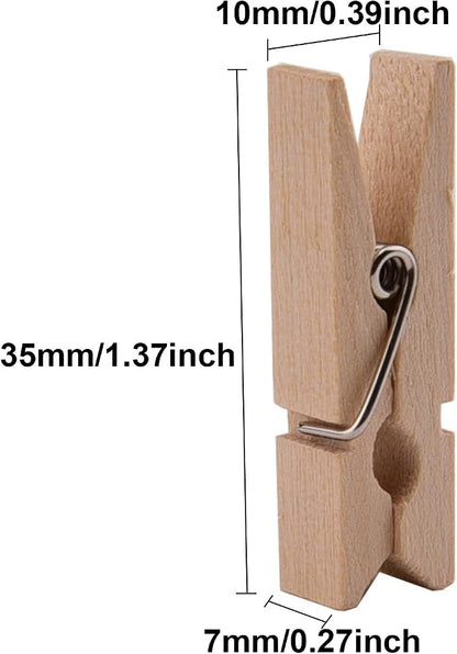 320 Feet Jute Twine and 100 Pieces Mini Natural Wooden Craft Clothespins Pegs - Image 4