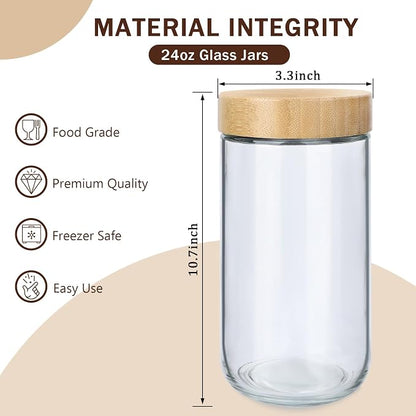 OcePor 6 Pack 24oz Glass Jars - Image 2