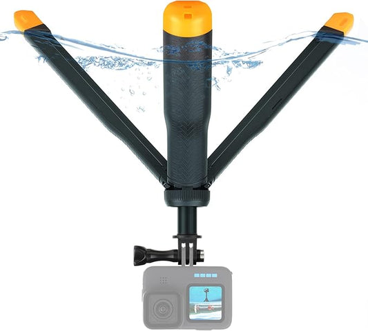 SOONSUN 4in1 Floating Selfie Stick Hand Grip Tripod for GoPro Hero 13 12 11 10 9 8 7 6 5 4 Session Max, AKASO, SJCAM Action Camera, Waterproof Extension Monopod Pole Floating Handle Tripod Stand