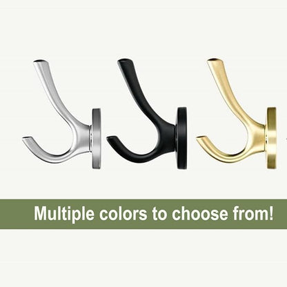 Gold Wall Hooks, 6 Pack Coat Robe Hook Heavy Duty Metal Double Bath Hook Wall - Image 9