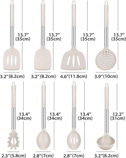 Silicone Cooking Utensil Set, BPA Free Heat Resistant Kitchen Tools - Image 2