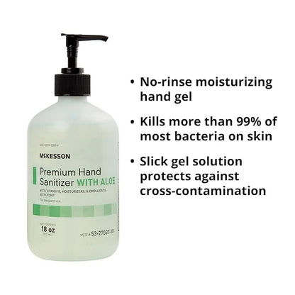 McKesson Hand Sanitizer with Aloe, 18 oz Pump Bottle – 70% Ethyl Alcohol - Image 2