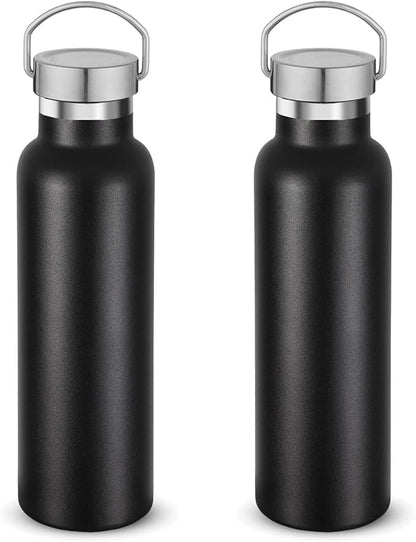 Neihepal 20 oz Insulated Water Bottles Bulk 2 Pack, Stainless Steel Double Wall by Neihepal