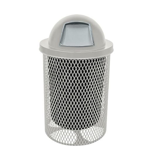 COATEDOUTDOORFURNITURE RDT-Gry Heavy Duty 32 Gallon Round Trash Receptacle by CoatedOutdoorFurniture