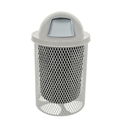 COATEDOUTDOORFURNITURE RDT-Gry Heavy Duty 32 Gallon Round Trash Receptacle by CoatedOutdoorFurniture