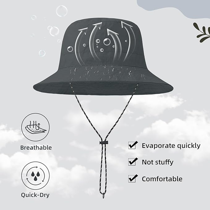 Durio Waterproof Bucket Hats for Woman UPF 50+ Sun Hat UV Protection Packable Rain Hats for Women Lightweight Hiking Hat