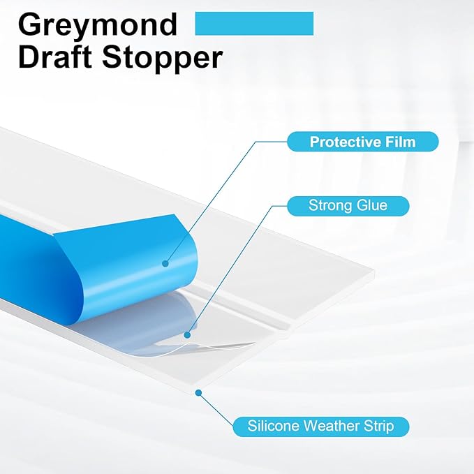 Weather Stripping Door Seal, Silicone Strip for Frame and Gaps Draft Stopper,Glass Shower Door Sweep, Clear, 20 Feet x 3 Inch