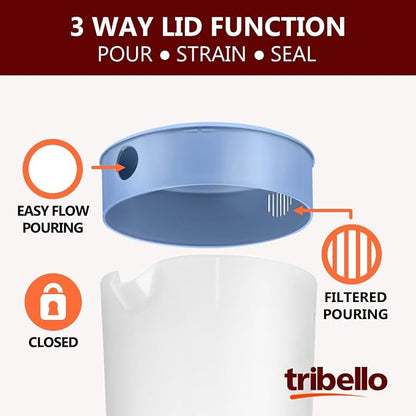Tribello 1 Gallon Pitcher with Lid, Freezer/Dishwasher Safe, and BPA Free - Image 4