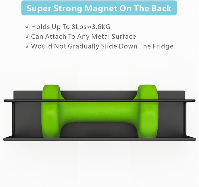 Magnetic Spice Rack For Refrigerator, Magnetic Fridge Shelf For Kitchen - Image 3