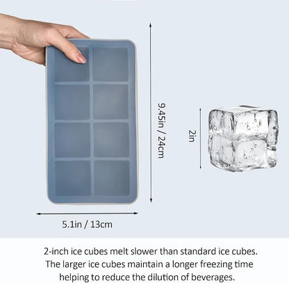 2 Pack Silicone 2 Inch Large Ice Cube Molds - Image 3