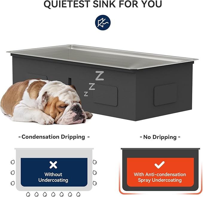 Lordear 36 Inch Undermount Kitchen Sink Double Bowl Stainless Steel Kitchen Sinks 50/50 Low Divided 16 Gauge Undermount Sink 36x19x10 Inch Handmade