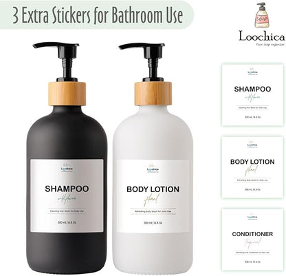 LOOCHICA 2 Pack Glass Soap Dispenser Set, Hand and Dish Glass Soap Dispensers - Image 4