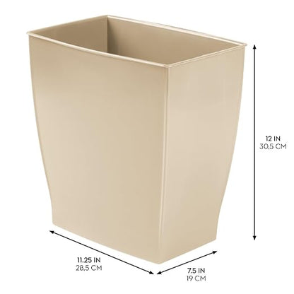 iDesign Small Rectangular Bathroom Trash Set of 4-Taupe Brown Waste Can - Image 4