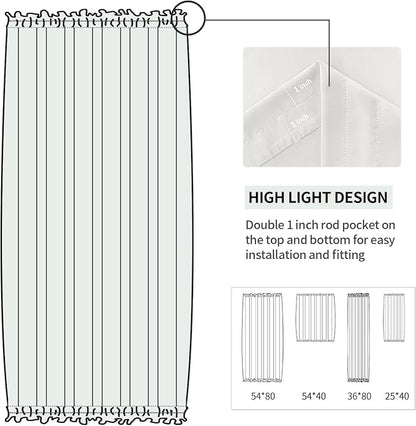 DWCN French Door Curtains – Rod Pocket Thermal Blackout Curtain - Image 3