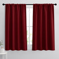RYB HOME Blackout Curtains 63 inches Long - Energy Saving Insulation Large Window Curtain Blinds for Bedroom Living Room Dining Basement Home Office, W 62 x L 63 per Panel, Burgundy Red, 2 Pcs