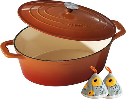Enameled Cast Iron Dutch Oven by SUNOUTLY