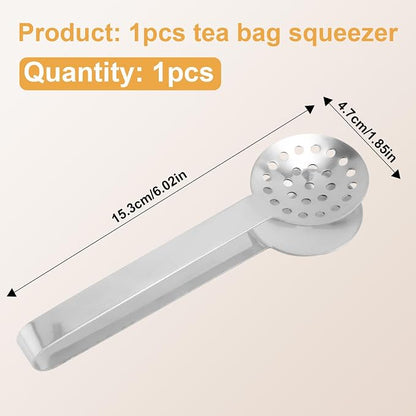 Tea Bag Squeezer Tongs, Stainless Steel Teabag Strainer Dispenser Gripper - Image 2