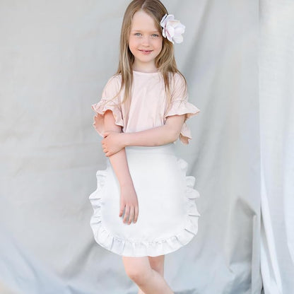 2Pcs Kids White Waist Apron Half Apron Puffy Tight Costume Kitchen Party Favors - Image 7