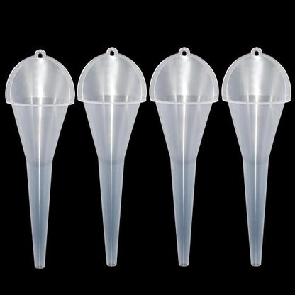 4 Pcs Long Neck Oil Funnel for Automotive, Wide Mouth Plastic Funnel, Long by WeiMeet