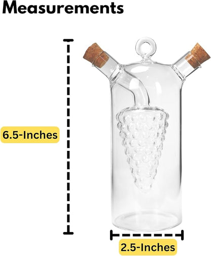 Iconikal 2-in-1 Glass Oil & Vinegar Salad Dressing Cruet Bottle Pourer - Image 5