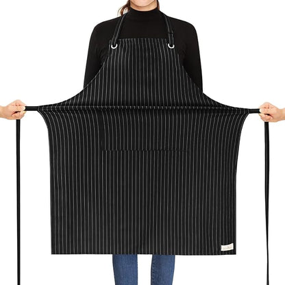 ROTANET Stripe Stretch Apron for Men Women Chef Big and Tall Large Striped by ROTANET