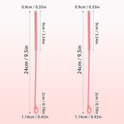 2pcs Silicone Straw Cleaner Brush, 9.5in Extra Long Reusable Straw Brush - Image 2
